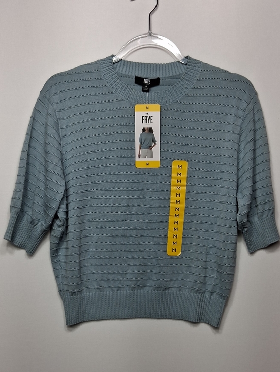 Frye Sweaters - FRYE Light Blue Knit Short Sleeve Sweater